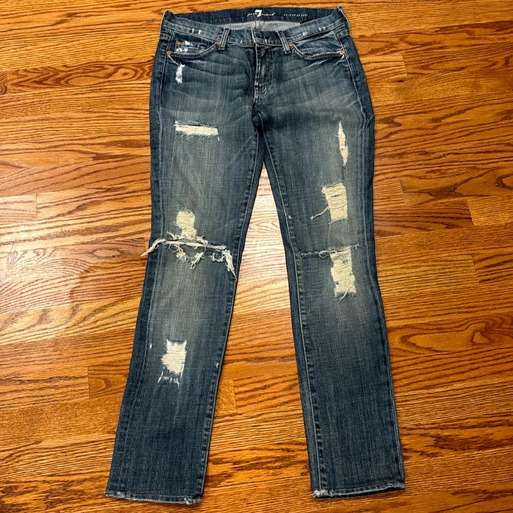 Women’s 7 For All Mankind Ripped Jeans Sz 27